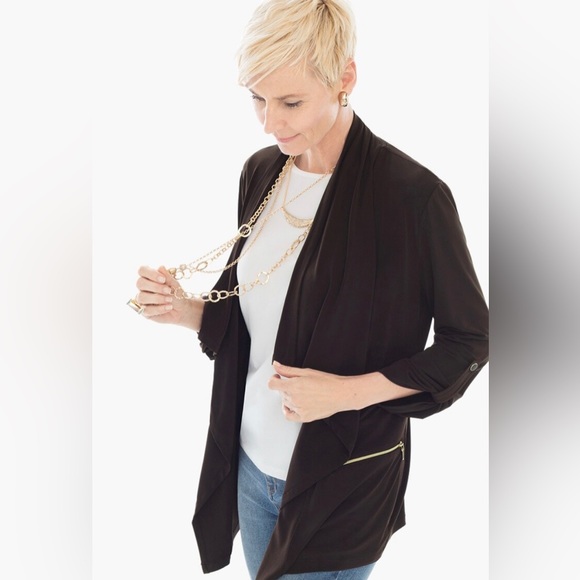 Chico's Jackets & Blazers - Chico’s | Roll-Tab Sleeve Jacket | Size 0 4/6